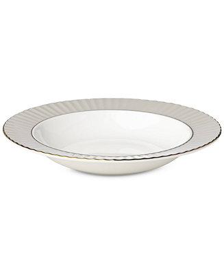 Pleated Colors Gray Pasta Rim/Soup Bowl