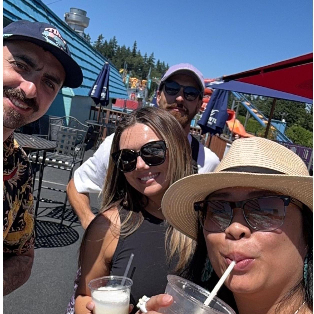 Wild Waves trip with Bridemaid Kelsea, and Best Man (Kolby's brother Keaton). This crew does everything together from dancing, beach trips, and cross country!