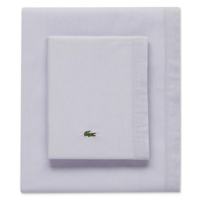 Lacoste Solid Cotton Percale Queen Sheet Set