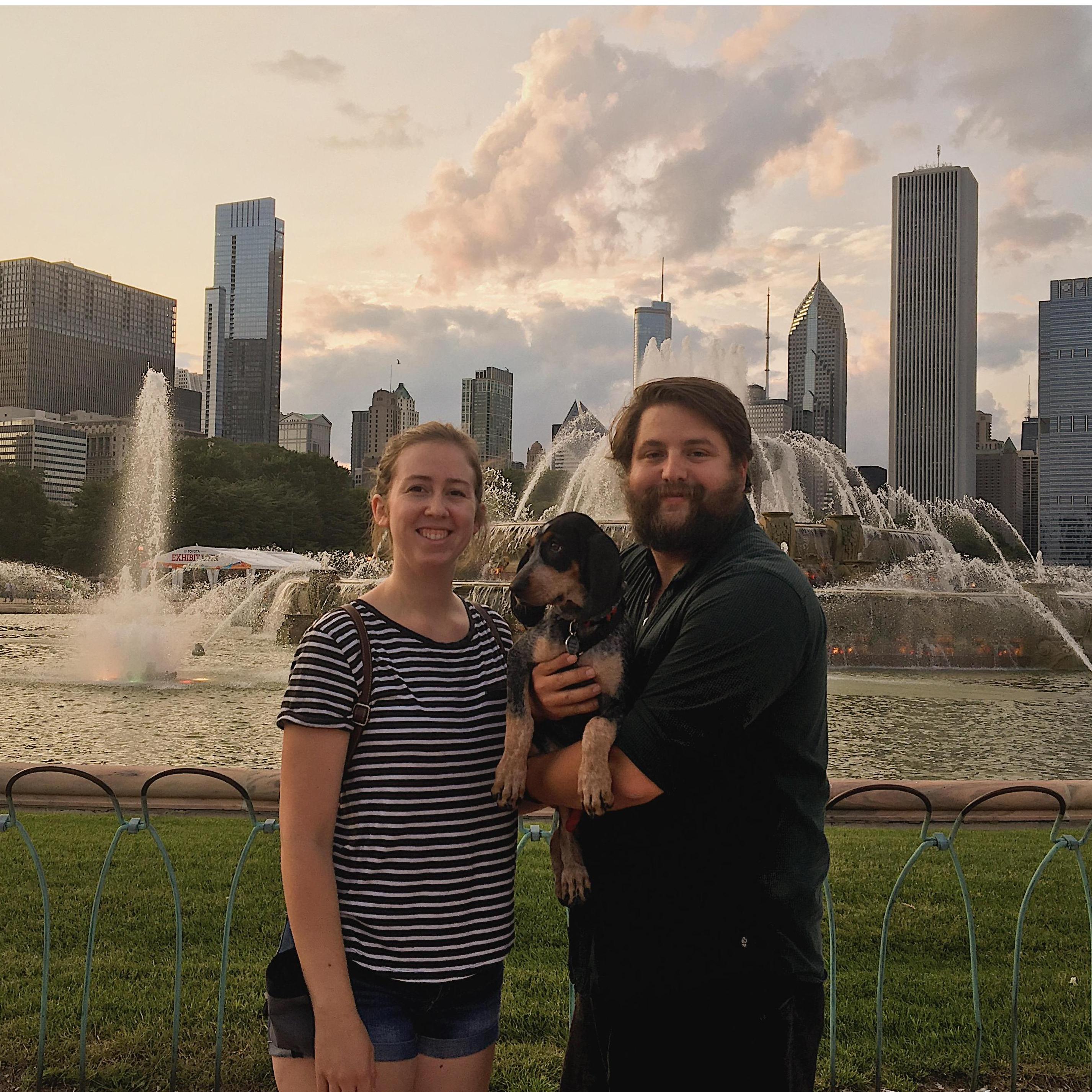 Tourists in our own town when our pup was still a pup!