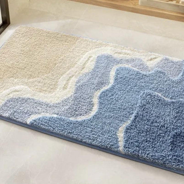 Seaside Footprint Pattern Bath Mat