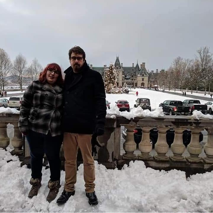 December 2017 - Our First Time Seeing Snow At The Biltmore. What A Beautiful Tree In The Background.