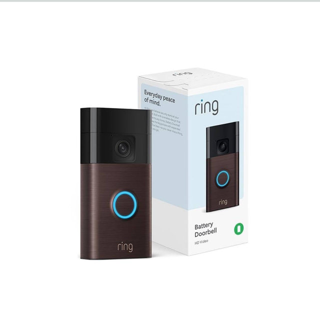 Ring Battery Doorbell | Home or business security with Head-to-Toe Video, Live View with Two-Way Talk, and Motion Detection & Alerts (newest model), Venetian Bronze