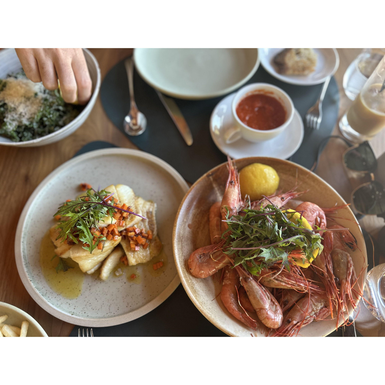 our fresh caught fish and prawns for lunch
