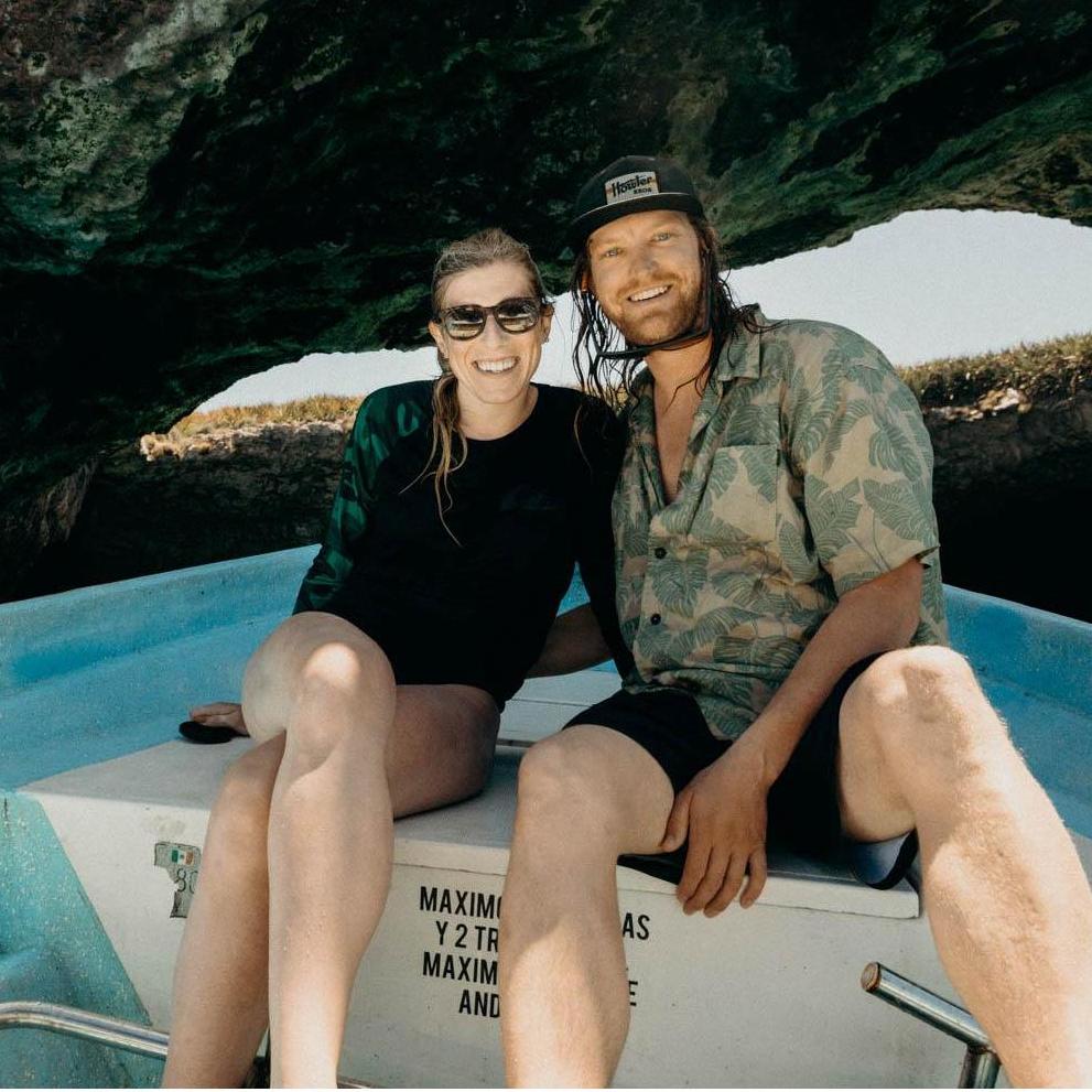 Jay tries snorkeling. 
Erin born part fish. 
Jay not so into snorkeling, sticks to fishing.