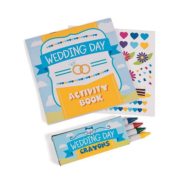 Wedding Day Kids Activity Books with Stickers and Crayons (1 Dozen) Kids' Table Activities, Wedding Favors