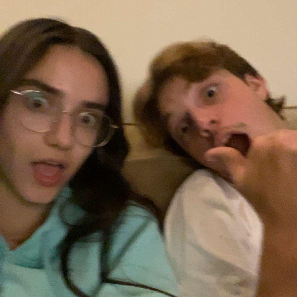 This was before we started dating, but it was the first time we hung out outside of band practice! Also our first picture together🥰