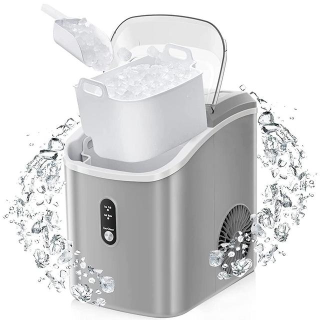 R.W.FLAME Nugget Ice Maker Countertop, Portable Pebble/Pellet Ice