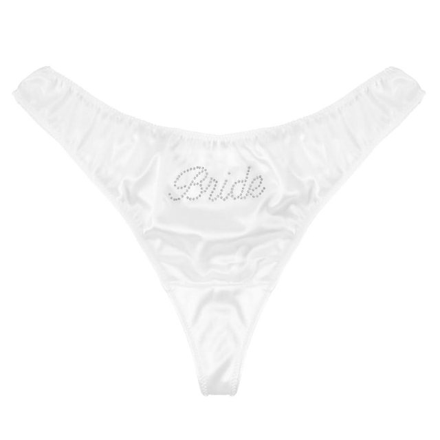 xo, Fetti Bachelorette Party Ivory Rhinestone Bride Thong, S/M/L | Bride to Be Party Decorations, Bridesmaid Gift, Favor