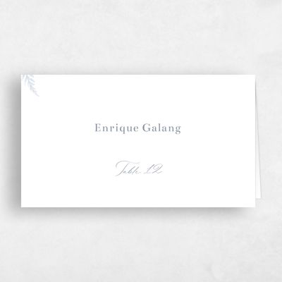 Blue Wedding Place Card - Almada