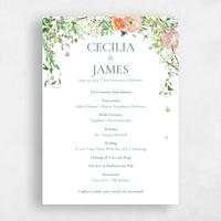 White Wedding Program - Rosalind