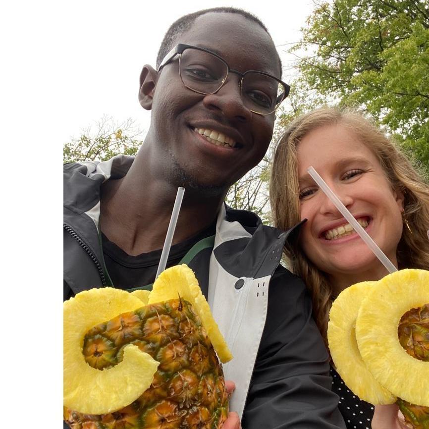 Drinking pineapple juice at the Afropunk festival in NYC!