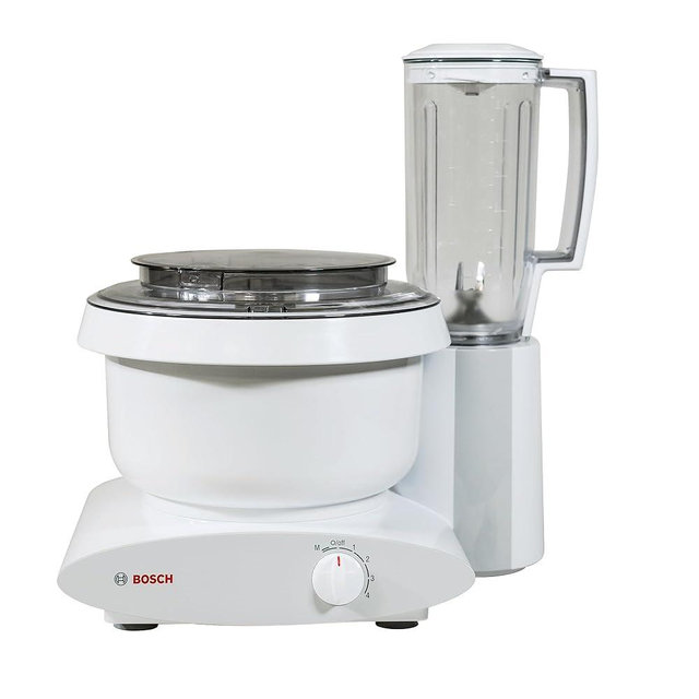 Bosch Universal Plus Stand Mixer 500 Watt, 6.5 Quarts with Wire Whips, Dough Hook, NutriMill Dough Hook Extender, and Blender Bundle
