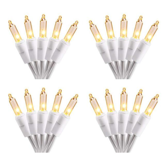 Brizled Christmas Lights, 600 Count 139.2ft Incandescent Mini Christmas Lights, Connectable 120V UL Certified Christmas Tree Lights for Xmas Wedding Bedroom Porch Decor, White Wire, Warm White