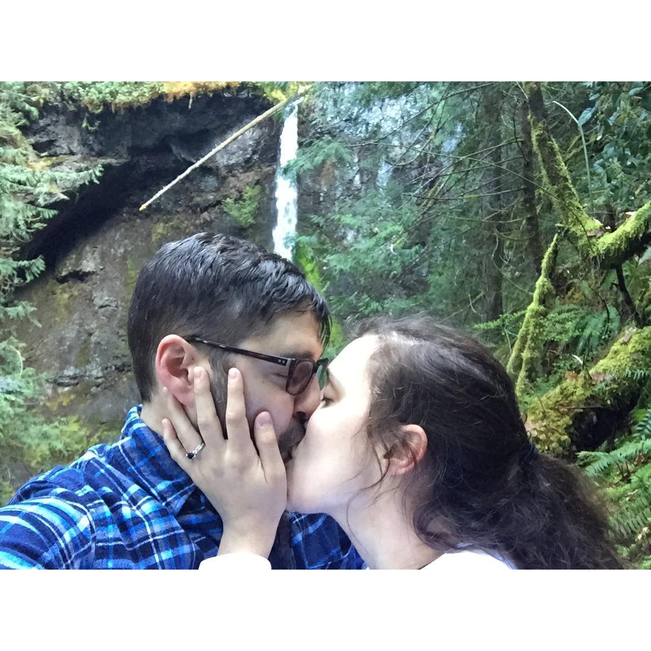 Our engagement at Marymore Falls in WA! William found me the most gorgeous ring I could ever ask for :D
