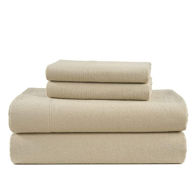 100% Cotton Flannel Sheets Set - Queen Flannel Sheets, 4-Piece Luxury Bed Sheets - Lightweight Bedding, Brushed for Extra Softness, Warm and Cozy, 15" Deep Pocket (Fits Upto 17" Mattress) - Linen