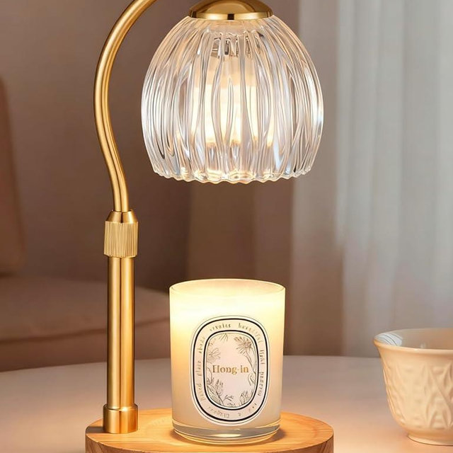 Candle Warmer Lamp with Timer & Dimmer, Adjustable Height Flower Wax Melt Warmer, Cozy Home Decor, House Warming Gifts,Vintage Birthday Gift for Women Mom Her