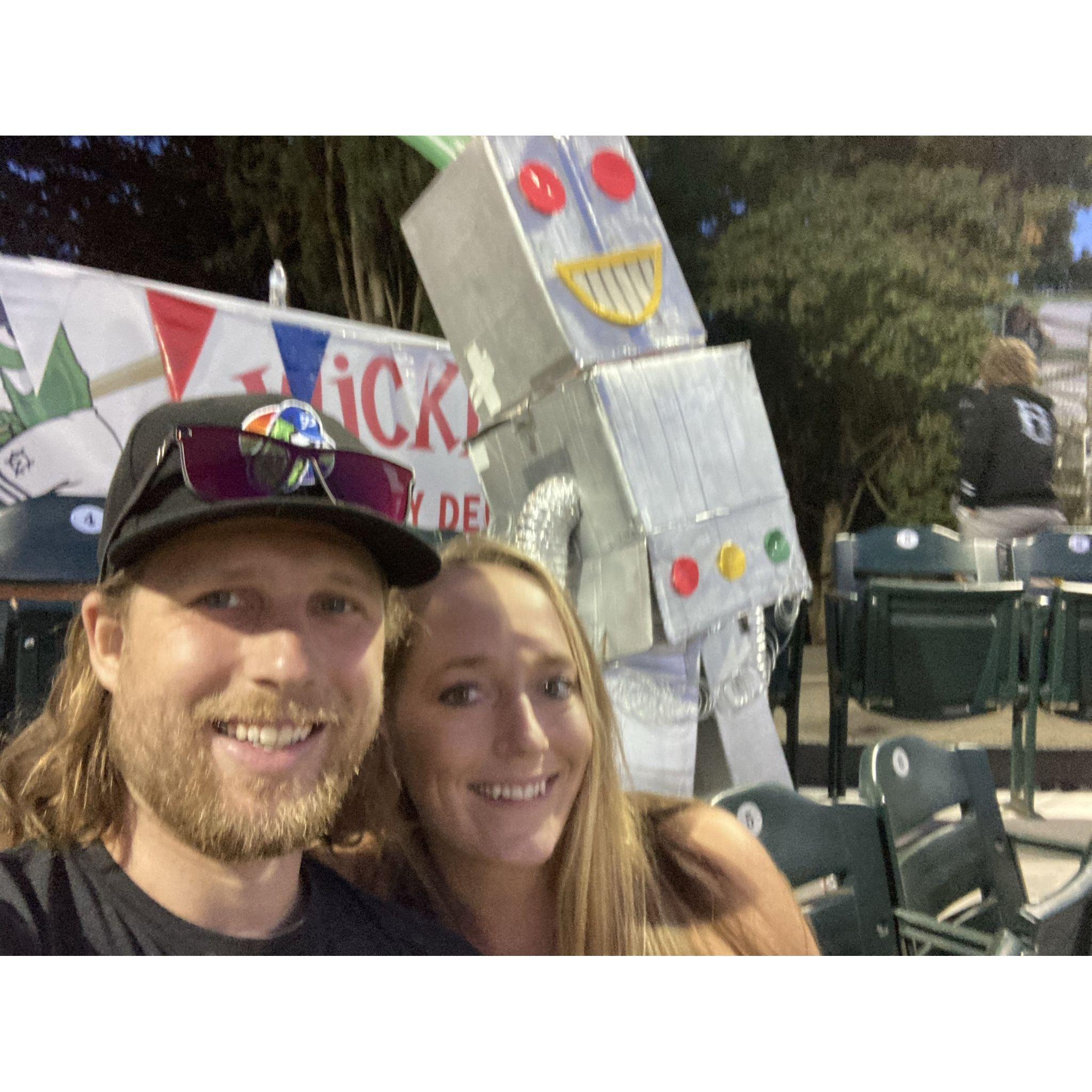 Always down to hang out with the robot umpire at the Portland Pickles baseball games!