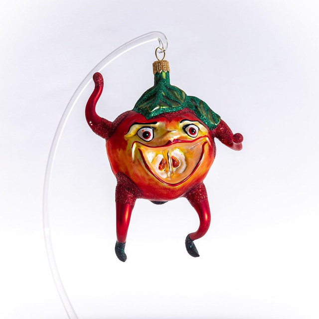 Crazy Apple - Handmade, Glass Christmas Ornament, Made in polish Manufacture, Collectible Bauble