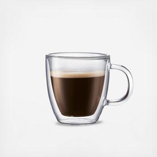 Bistro Double Wall Medium Espresso Mug, Set of 2