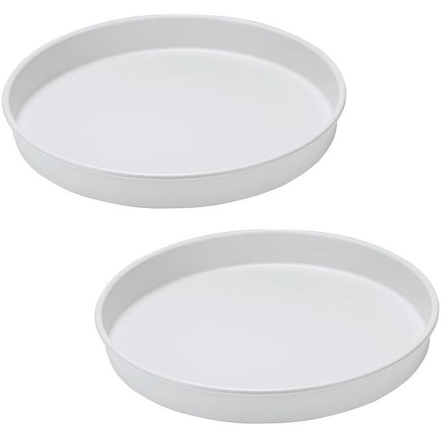 Amolliar Lazy Susan Turntable Organizer, White 10" 2 Pack, Non-Skid Metal Rotating Spice Rack for Kitchen, Fridge, Cabinet, Countertop, Vanity, Pantry Storage, Farmhouse Decor, Under Sink Organizer