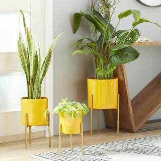 3-Piece Cylindrical Contemporary Planter Set