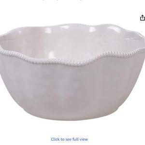 Perlette Cream Deep Bowl 11" x 5"