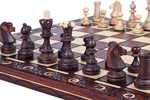 Beautiful Handcrafted Wooden Chess Set with Wooden Board and Handcrafted Chess Pieces - Gift idea Products (16" (40 cm))