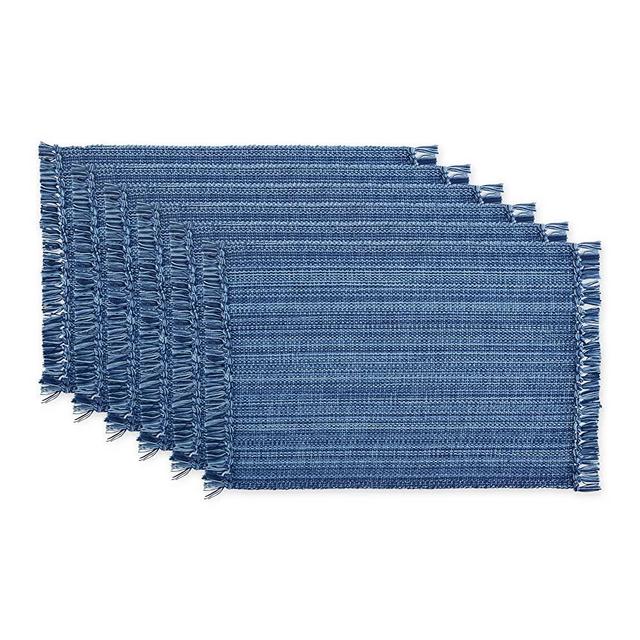 DII Variegated Tabletop Collection, Placemat Set, 13x19, Nautical Blue, 6 Piece