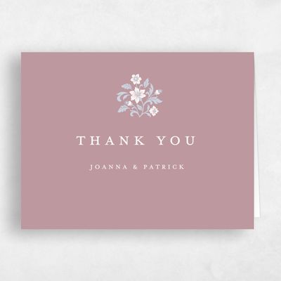 Dusty Rose, Pink Wedding Thank You - Petal Landscape