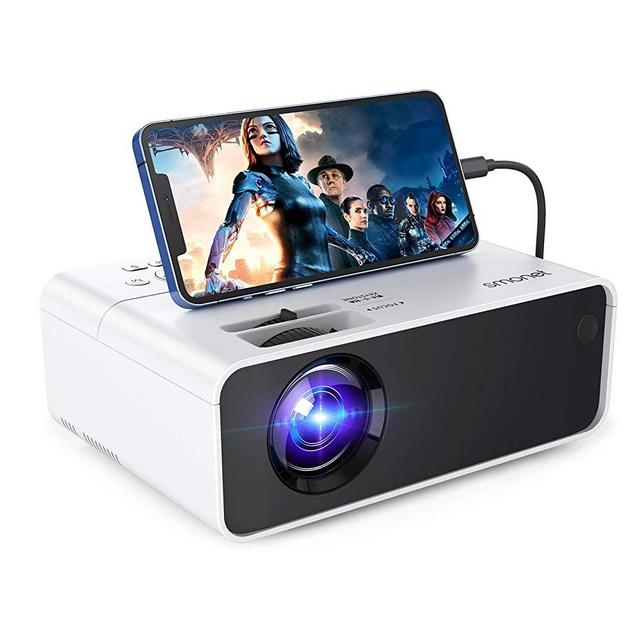 1080p Projector for Outdoor Movie,SMONET Portable Movie Mini Projector for Outdoor Indoor Use,Home Theater Video LED LCD Projector Compatibale with TV Stick Laptops PC PS4 HDMI USB HML