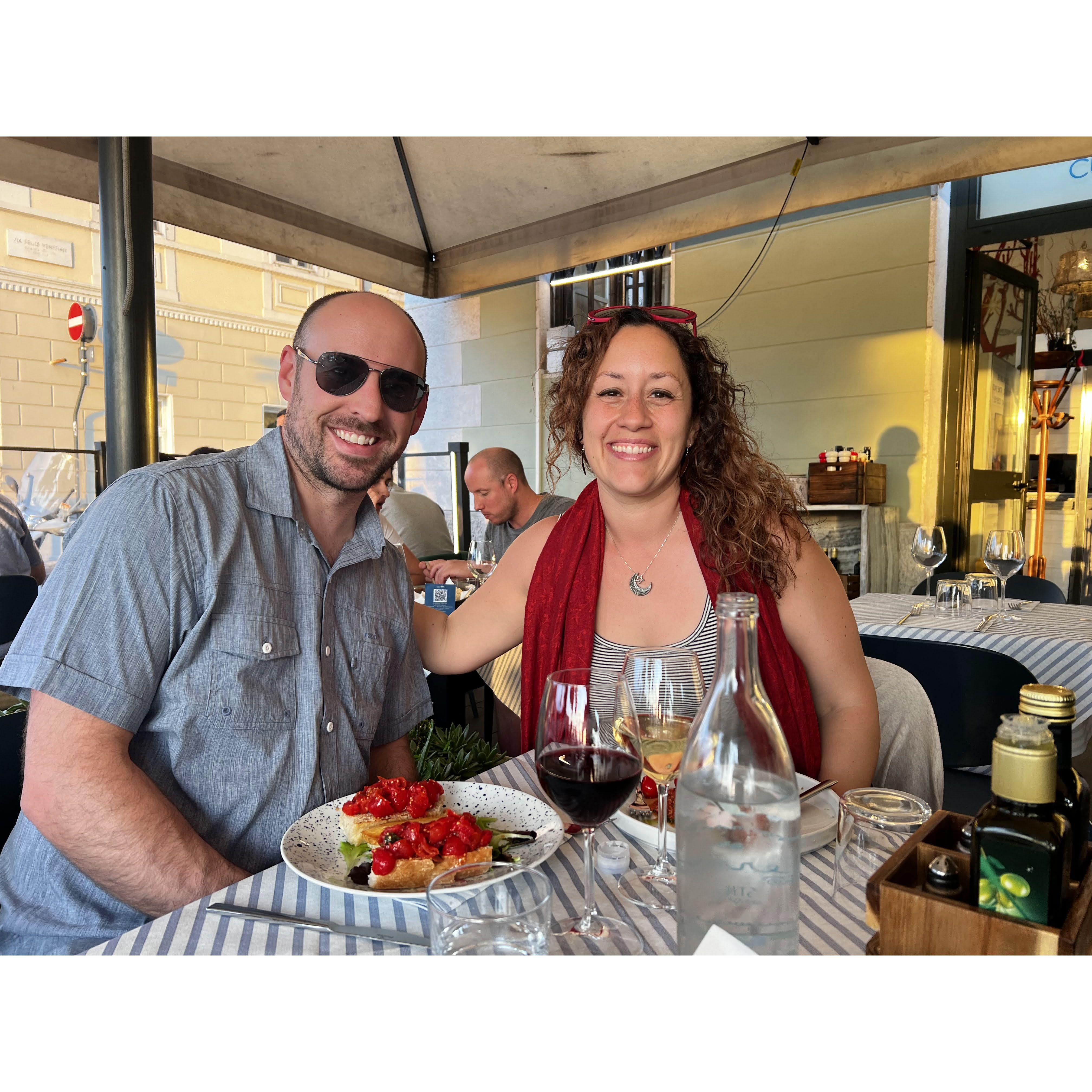 First meal in Italy together
