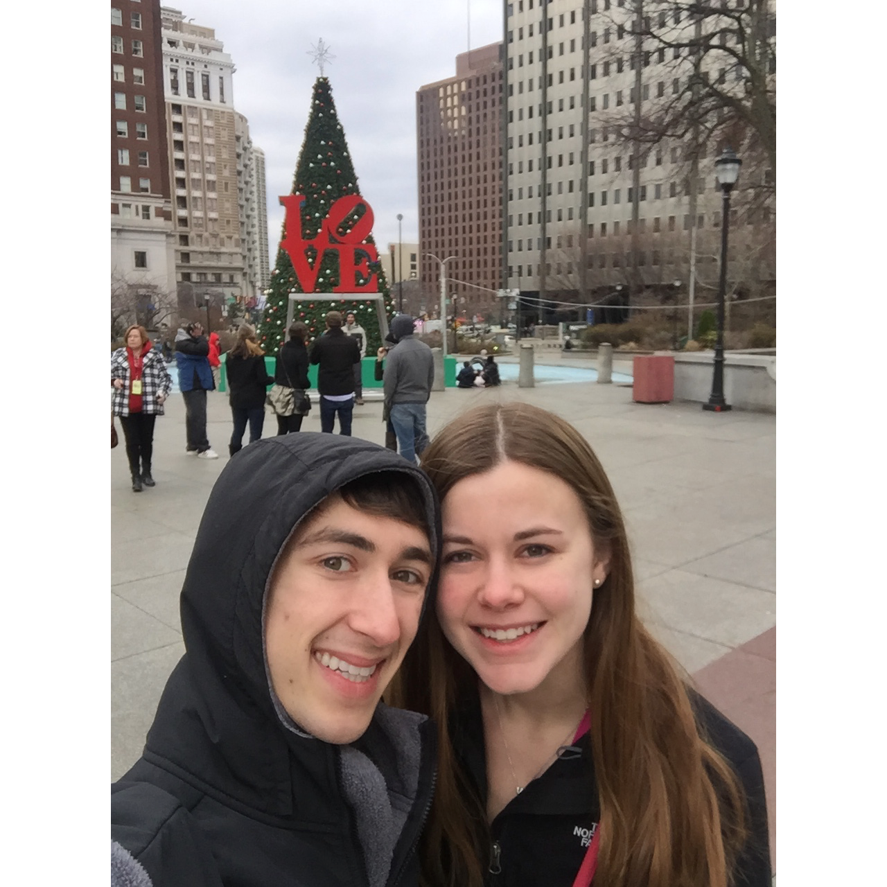 2016 - Philadelphia, PA - New Year's Day, too impatient to wait in the proper LOVE statue sign line