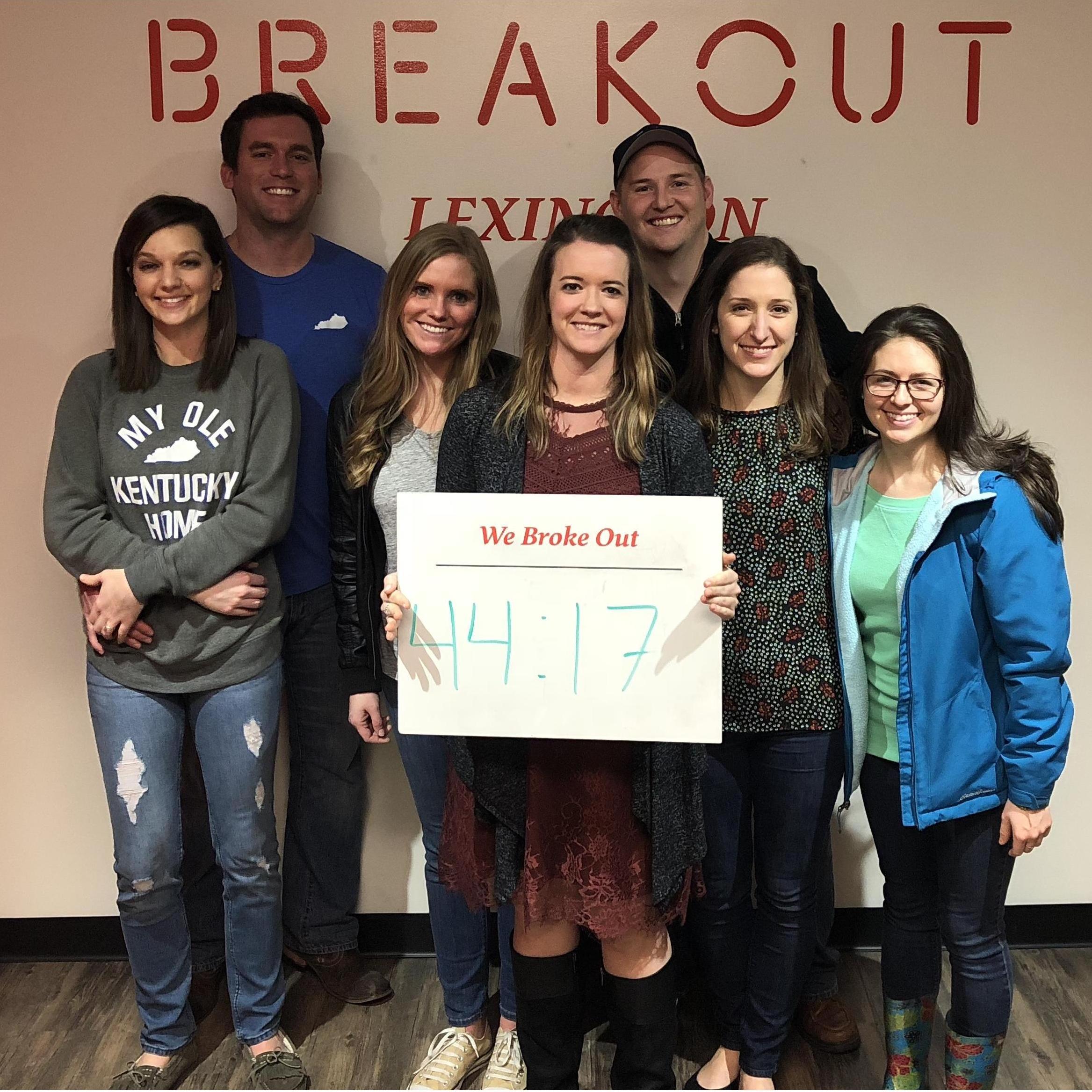 Sarah's surprise birthday at Breakout Games