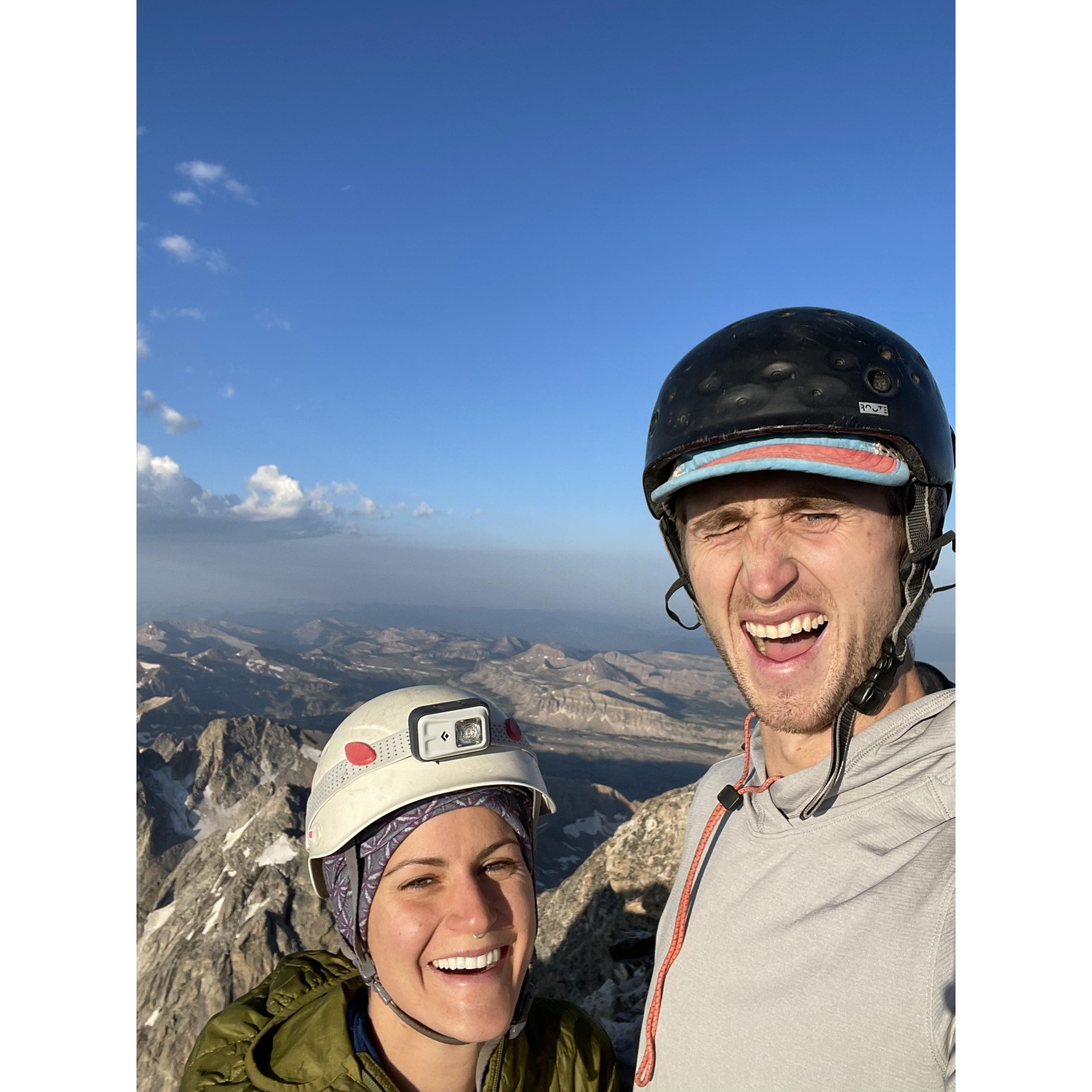 First to summit the Grand Teton that day!