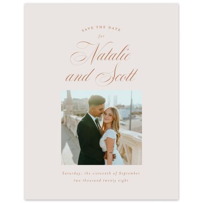 Light Greige, Beige Wedding Digital Save the Date - Marvis Photo