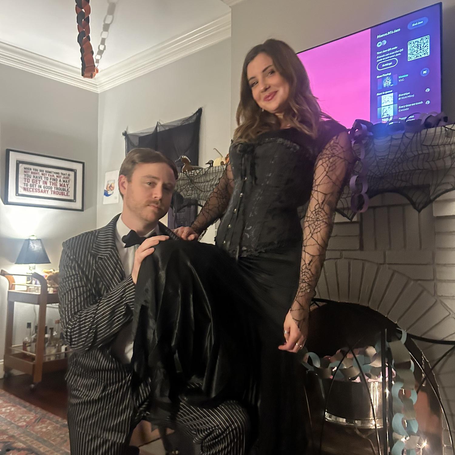 First couple costume as the Adams Family…