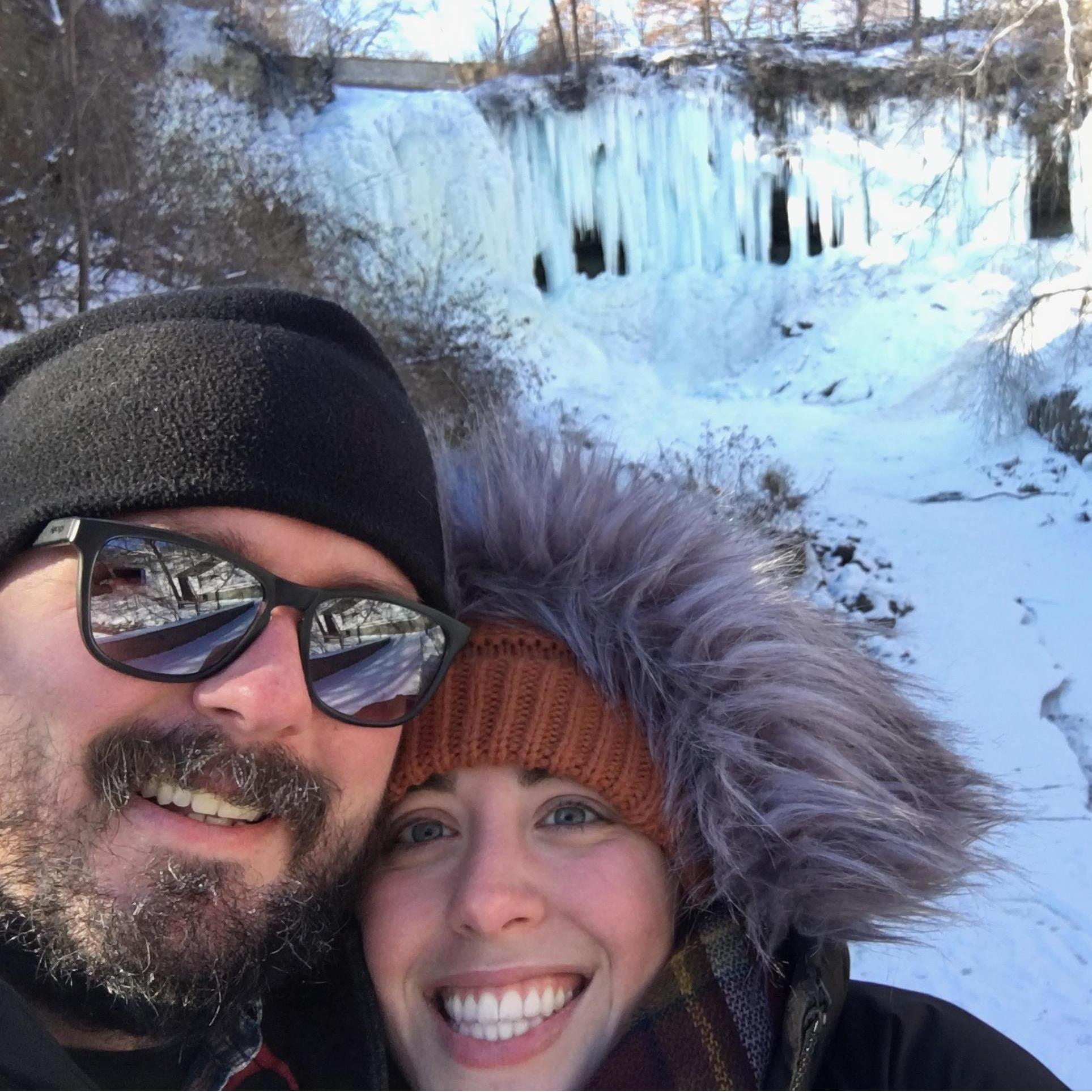 Not sure what's more frozen - us or the falls! -17 degrees for the last day of 2017!