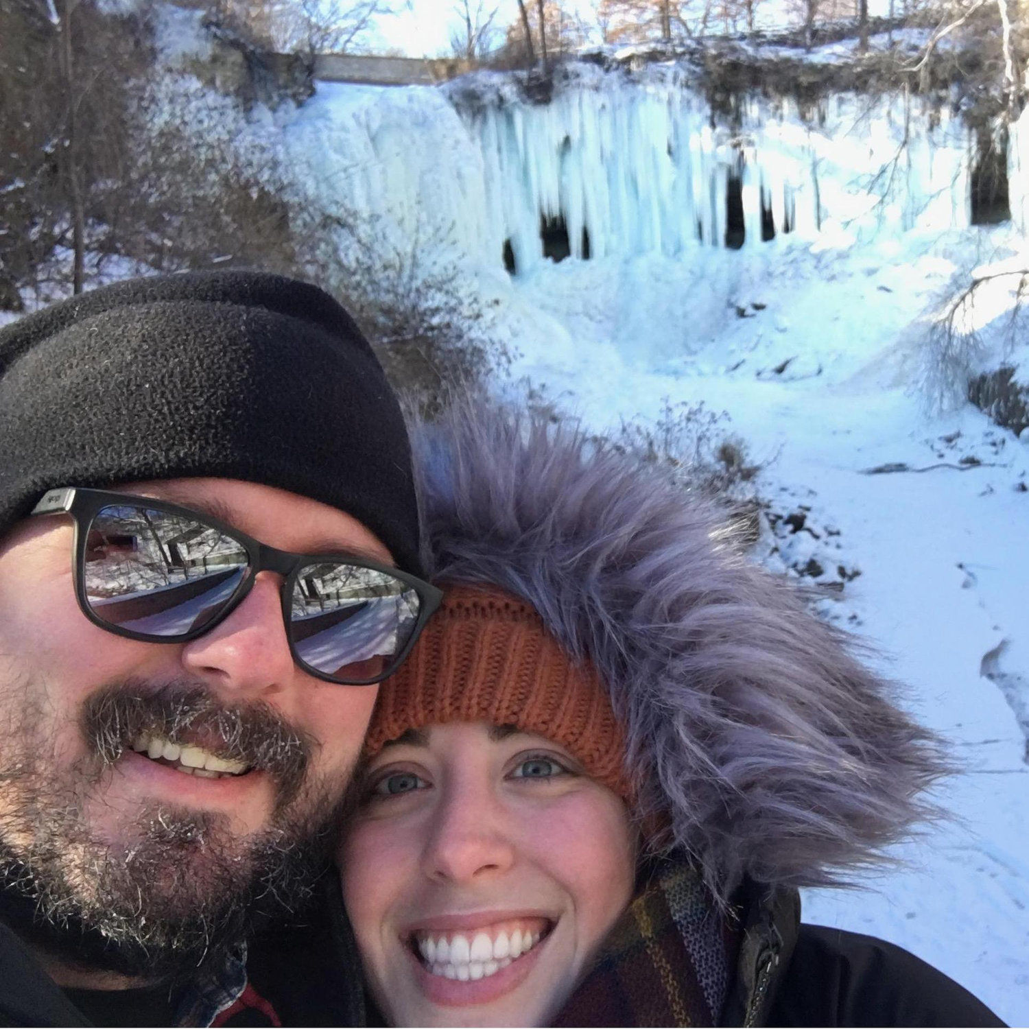 Not sure what's more frozen - us or the falls! -17 degrees for the last day of 2017!