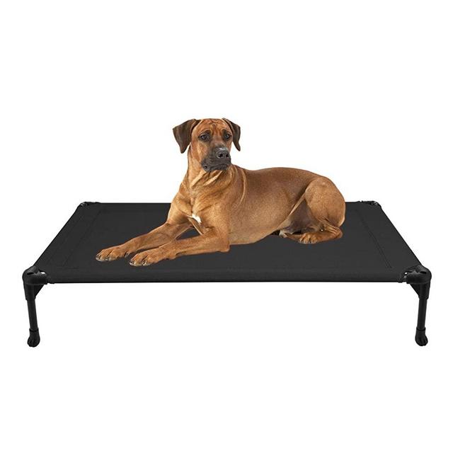 Veehoo Elevated Dog Bed, Portable Raised Pet Cot, Sturdy & Breathable Mat, Durable Textilene Mesh Fabric, No-Slip Feet, Indoor or Outdoor Use
