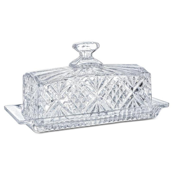 8" Crystal Covered Butter Dish