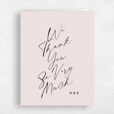 Light Mauve, Pink Wedding Thank You - Anerley Portrait