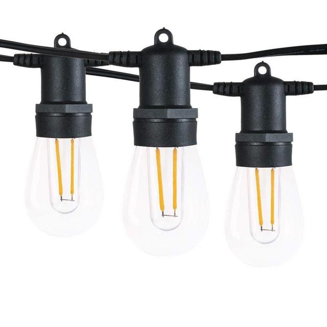 SUNTHIN Outdoor String Lights, 2 Pack 48ft Patio String Lights with Bright 2W Shatterproof LED Bulbs for Patio, Backyard, Party, Porch, Bistro, Cafe Bar, Garden Outdoor
