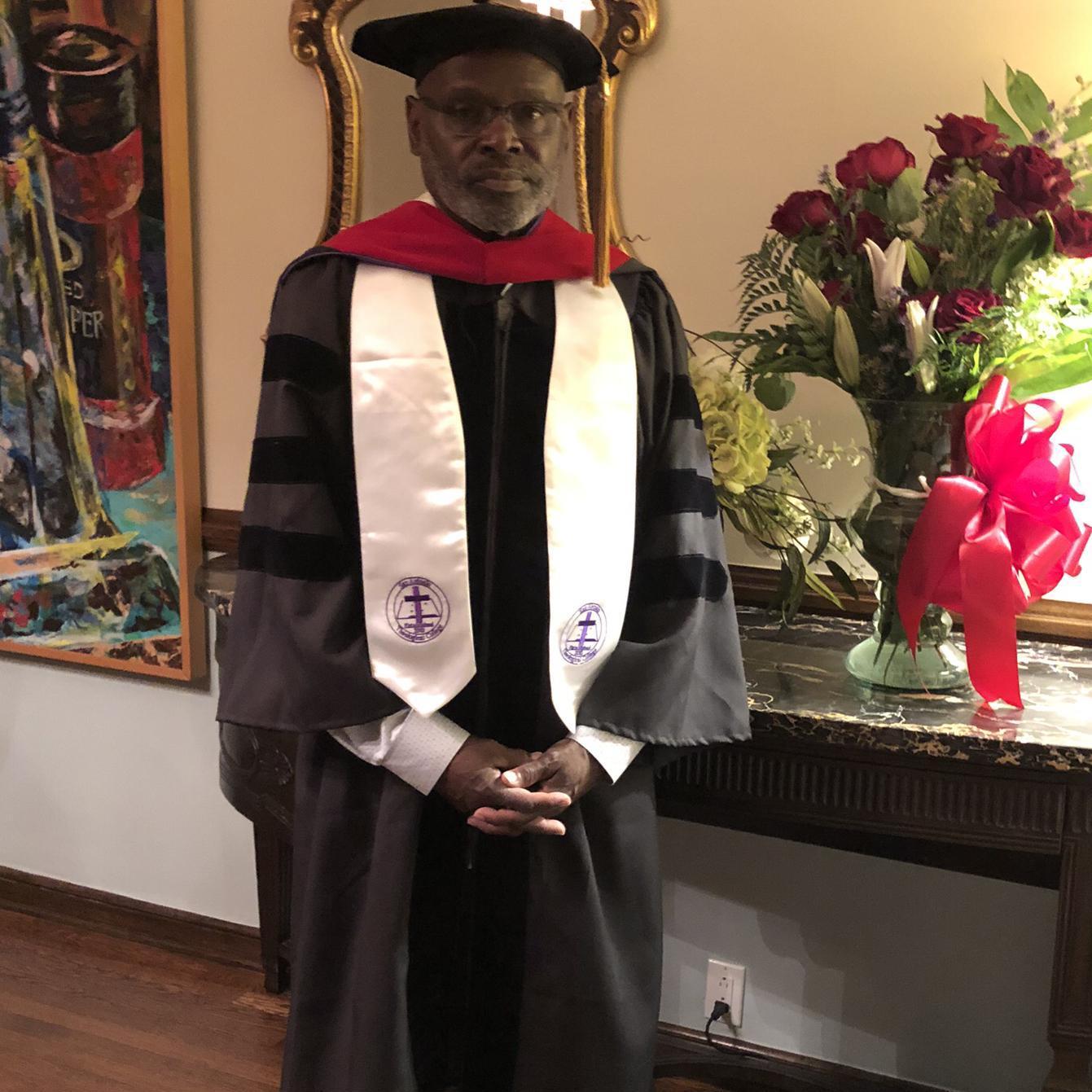 Stephen received an honorary doctorate of divinity.