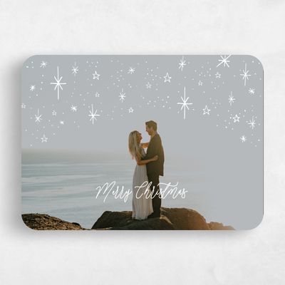 White Rounded Holiday Card - Hemet Landscape