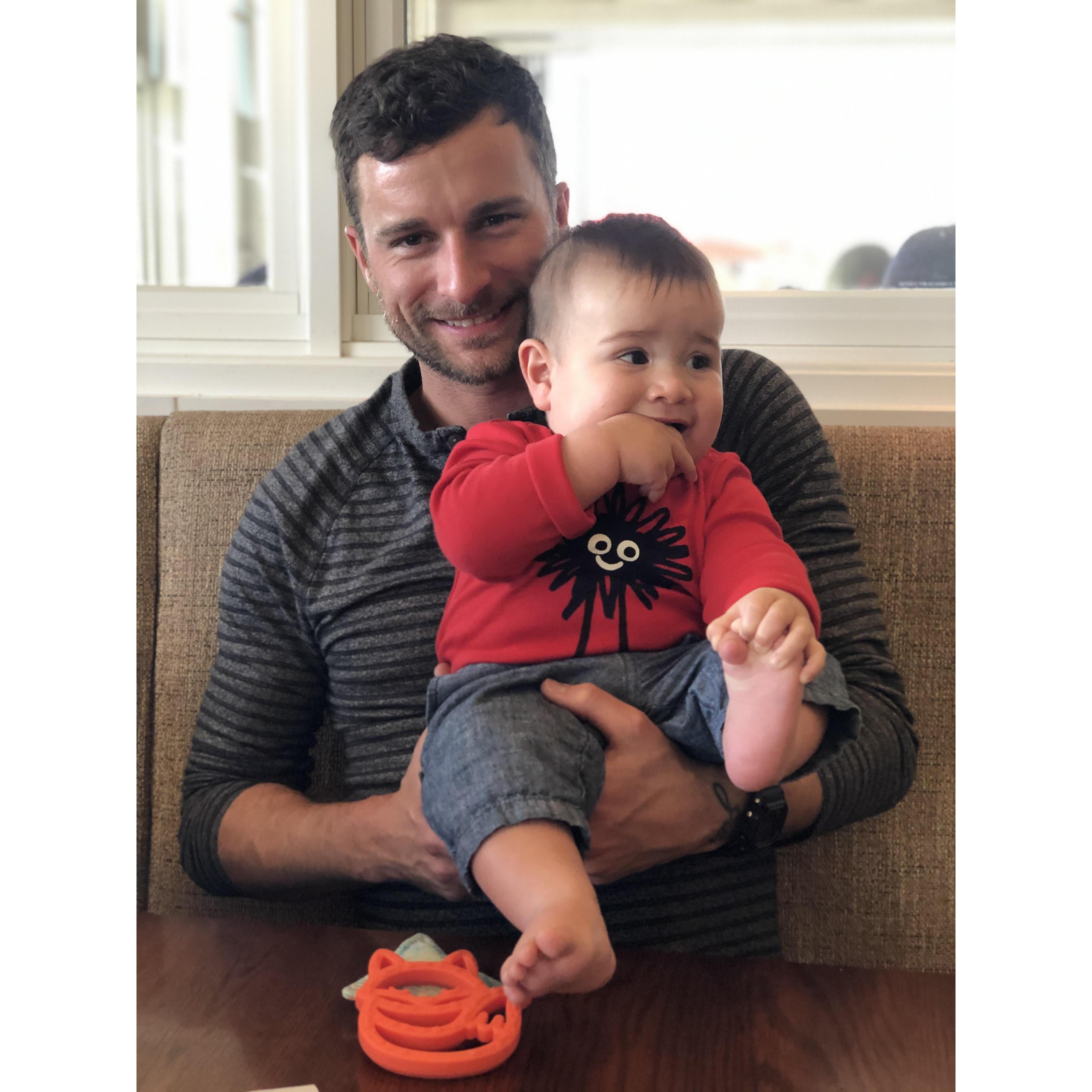 Spending time with the Cooper side of the family. Max's nephew, Serafin, at Henson's Happy Place, Russian River Brewery.