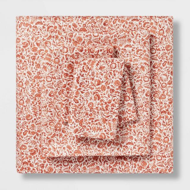King 400 Thread Count Fall Pattern Performance Sheet Set Floral - Threshold™