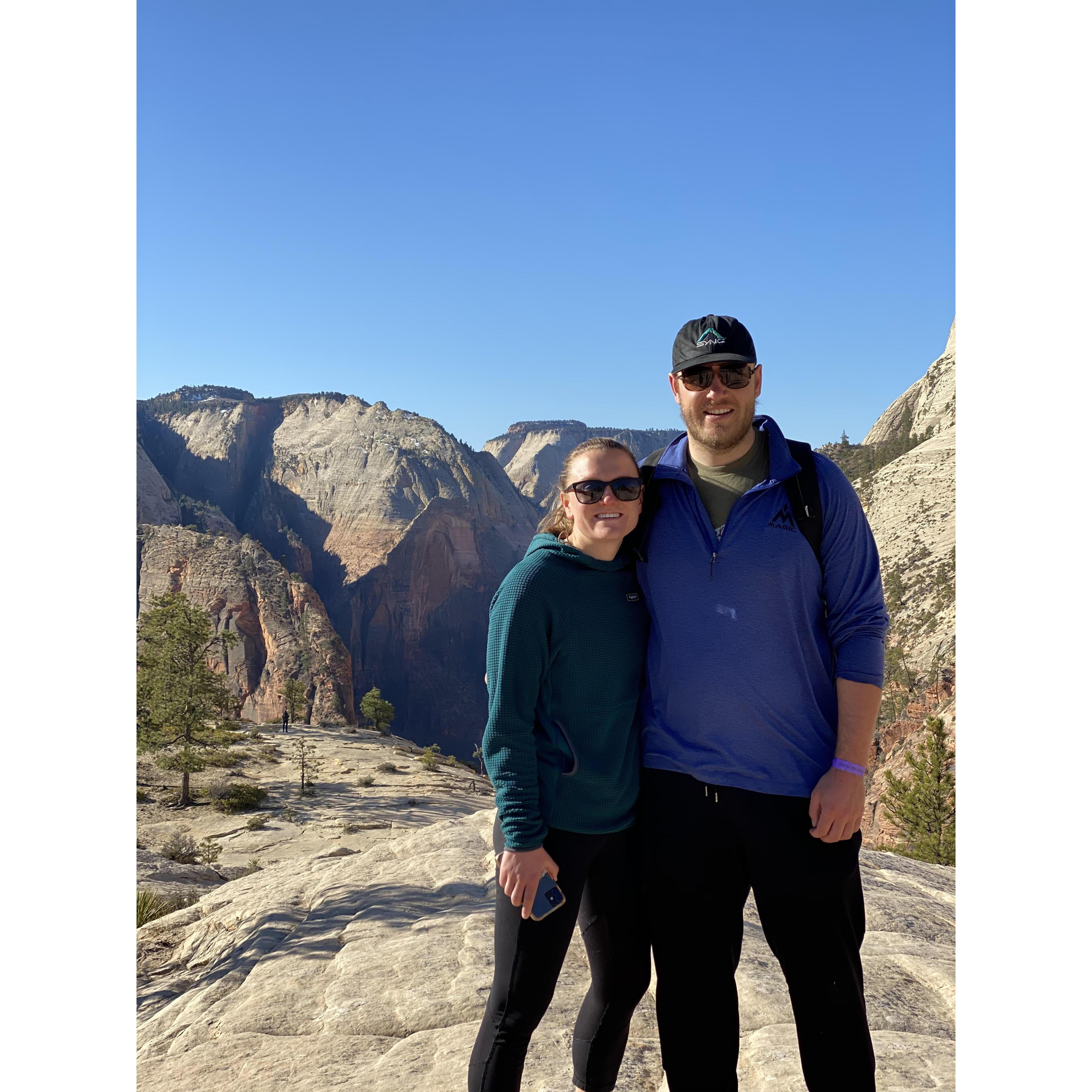 Hiking in Zion National Park Utah, March 2021