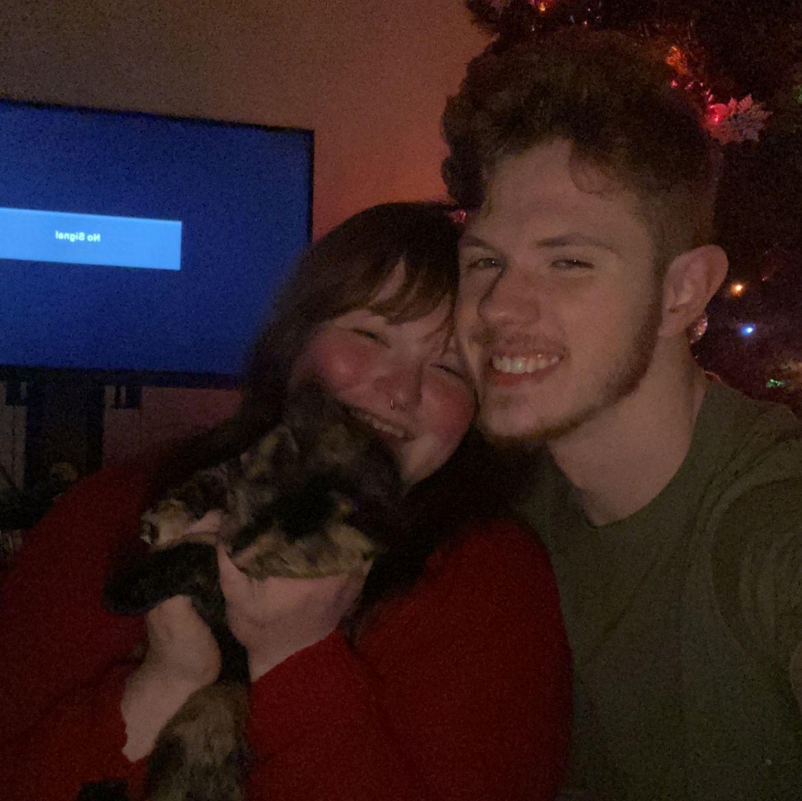 Our first Christmas ft. fur baby Momo. I'm pretty sure we had just gotten her a few months prior. Proud cat parents!