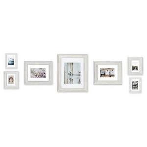 Nielsen - 7 Piece Distressed White Mixed Profile Frame Kit - Gallery Perfect